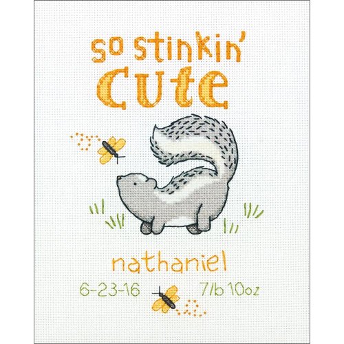 (image for) Stinkin' Cute Birth Record Counted Cross Stitch Kit